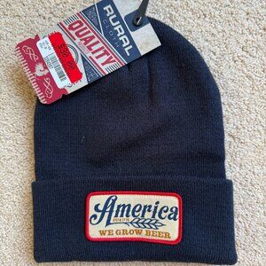 America we grow beer beanie NWT
